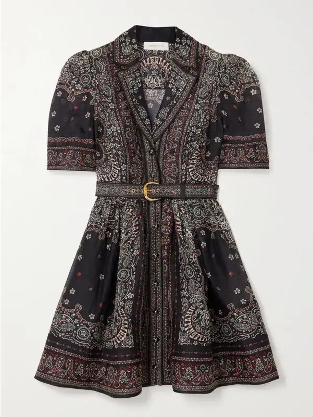 Zimmermann Matchmaker Paisley-Print Bandana Belted Mini Dress